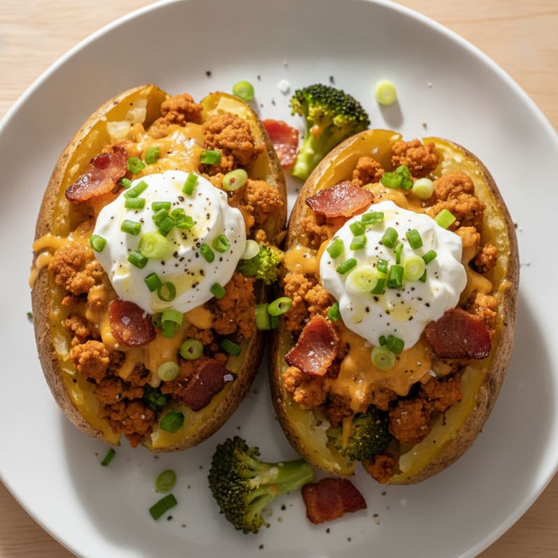Hearty Loaded Baked Potatoes with Bacon