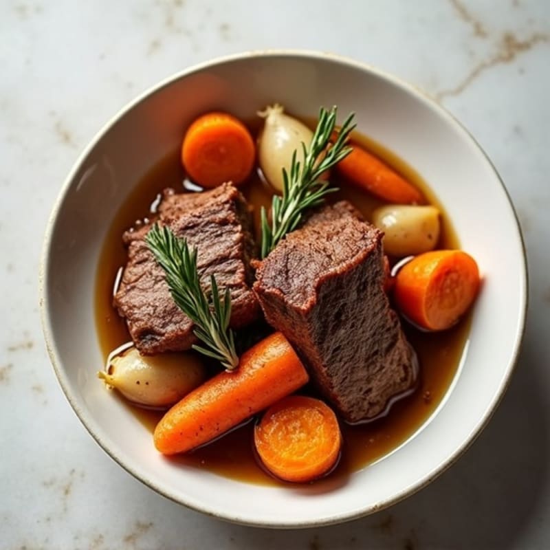 Tender Slow-Cooked Beef Pot Roast with Roasted Root Vegetables