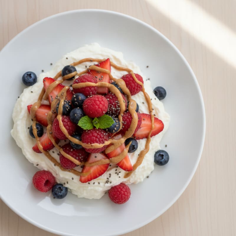 Silky Greek Yogurt Protein Mousse with Mixed Berries