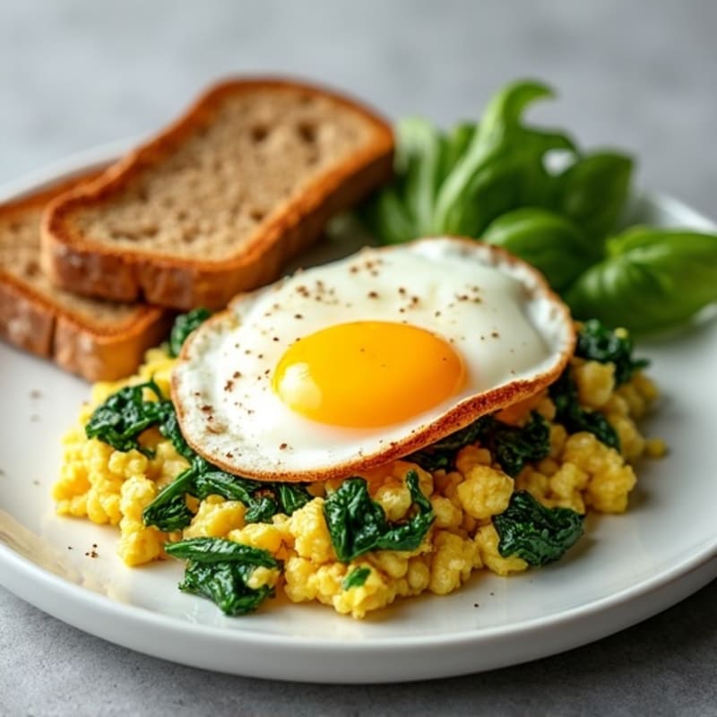 Egg White Scramble with Spinach and Smoked Turkey