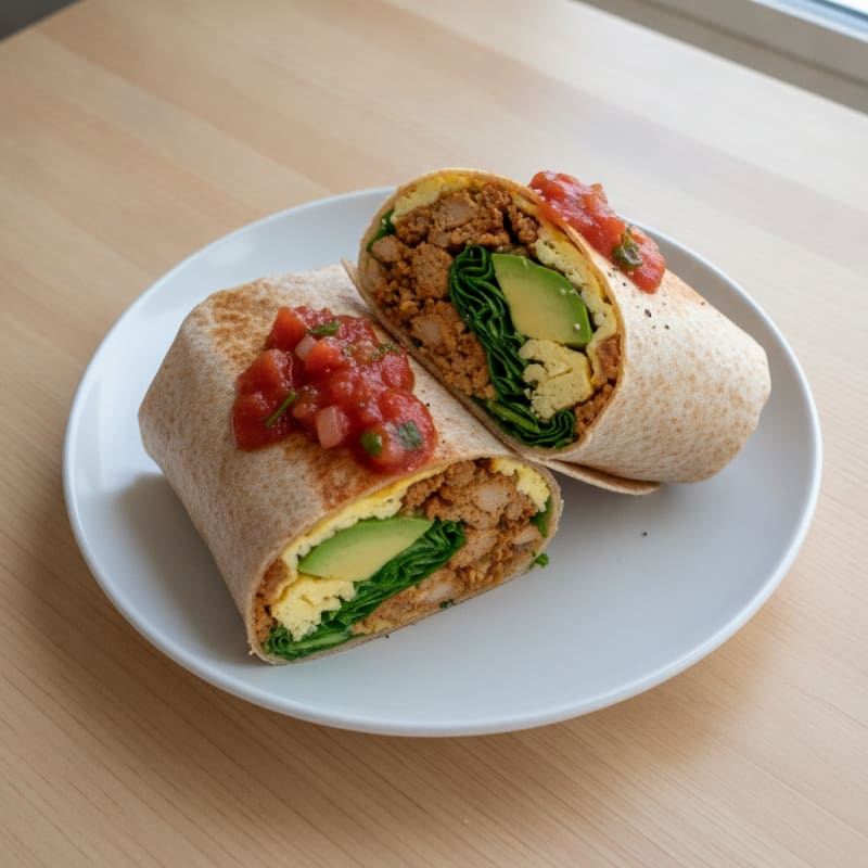 Loaded Breakfast Burrito with Salsa
