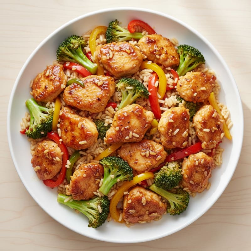Crispy Honey-Garlic Chicken Stir-Fry