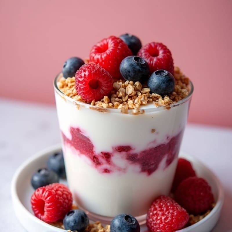 Greek Yogurt Protein Parfait with Mixed Berries