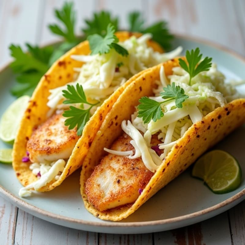 Crispy Fish Tacos with Fresh Lime Slaw