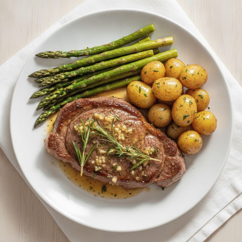 Garlic Herb Butter Pan-Seared Steak