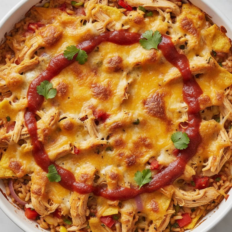 Chicken and Rice Tortilla Bake