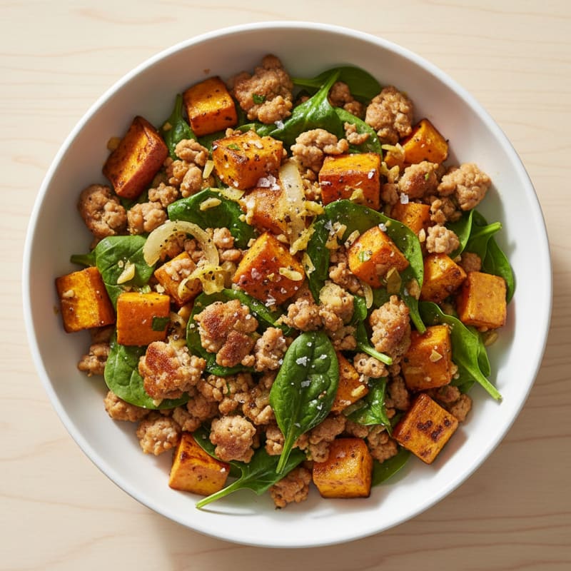 Lemon-Ginger Ground Turkey Sweet Potato Bowl