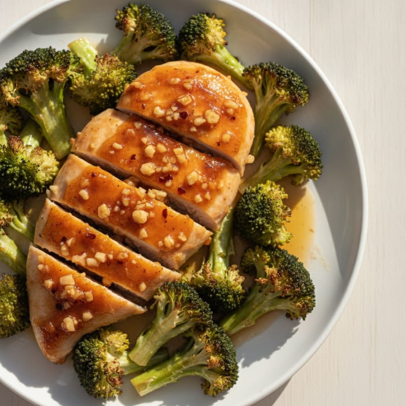 Honey-Garlic Chicken Breast with Roasted Broccoli