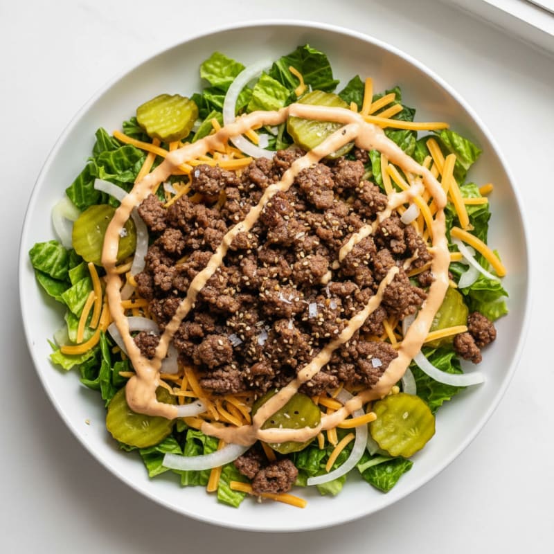 Crispy Ground Beef Big Mac Bowl