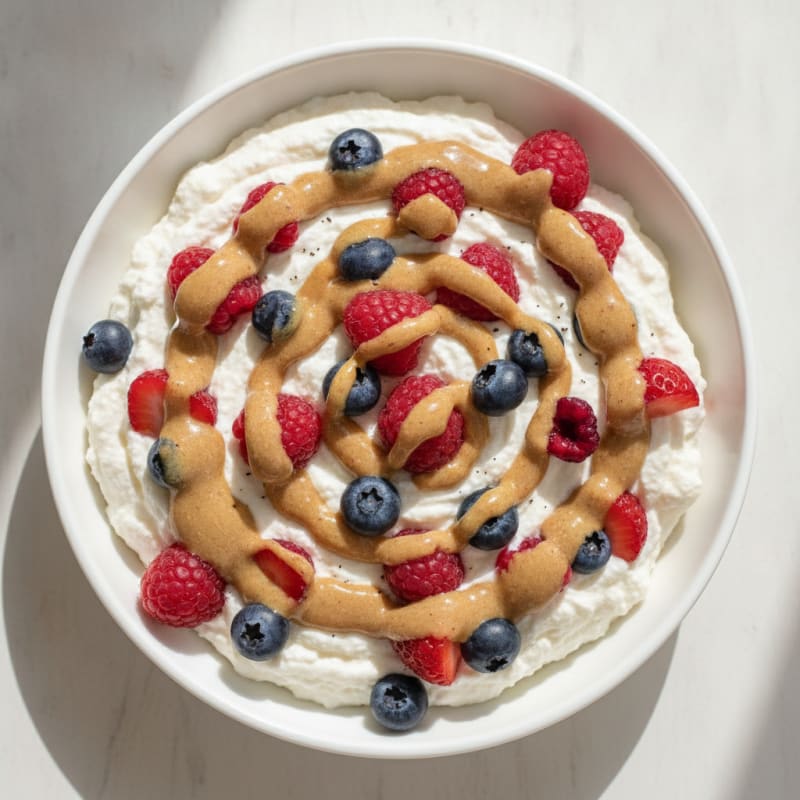 Silky Greek Yogurt Protein Mousse with Mixed Berries