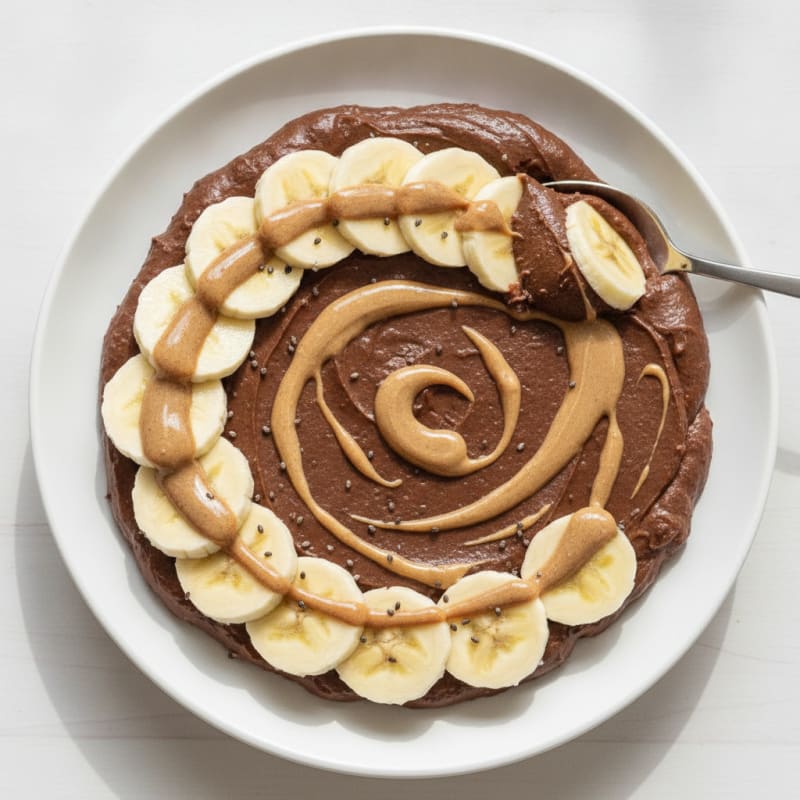 Silky Chocolate Protein Pudding with Sliced Bananas