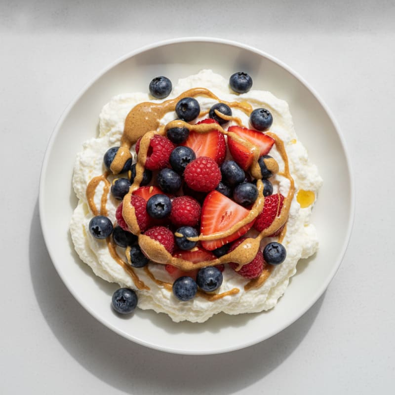 Silky Greek Yogurt Protein Mousse with Mixed Berries