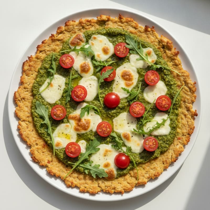 Ground Chicken Pizza with Pesto