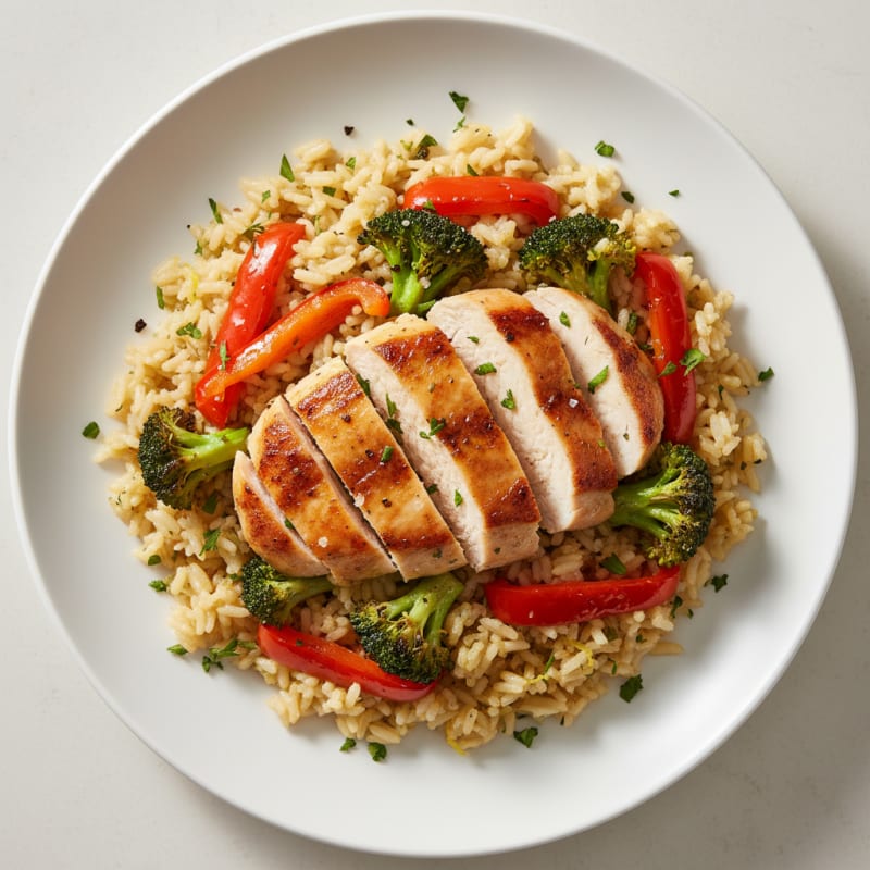 Lemon Herb Rice Pilaf with Roasted Vegetables