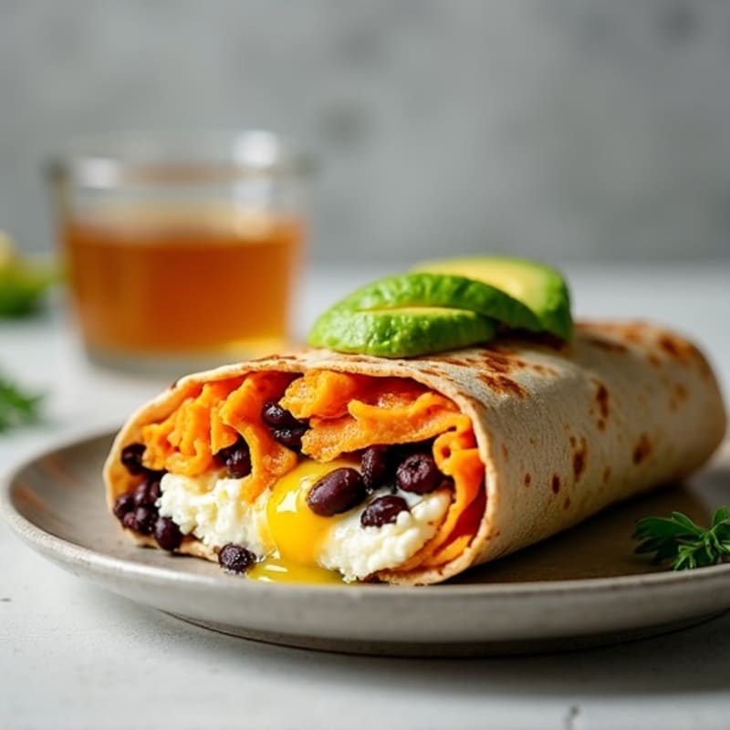 Protein-Packed Sweet Potato Black Bean Breakfast Burrito