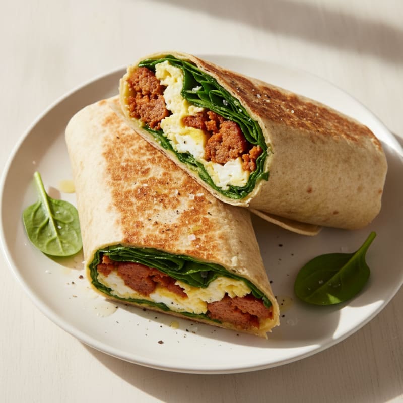 Chorizo Sausage and Scrambled Egg Wrap