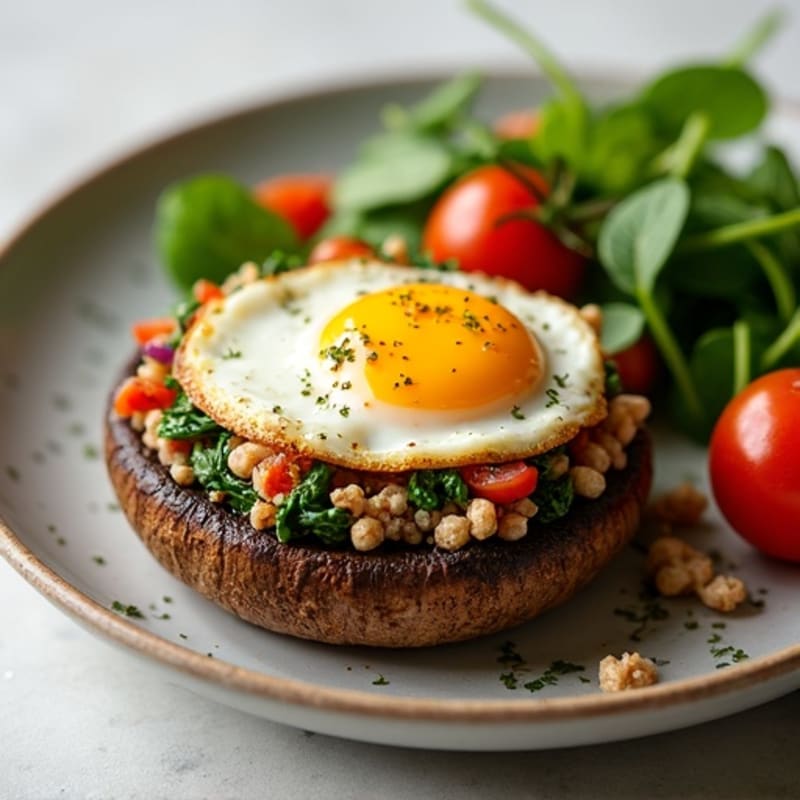 Hearty Stuffed Portobello Mushrooms with Lean Ground Turkey and Spinach