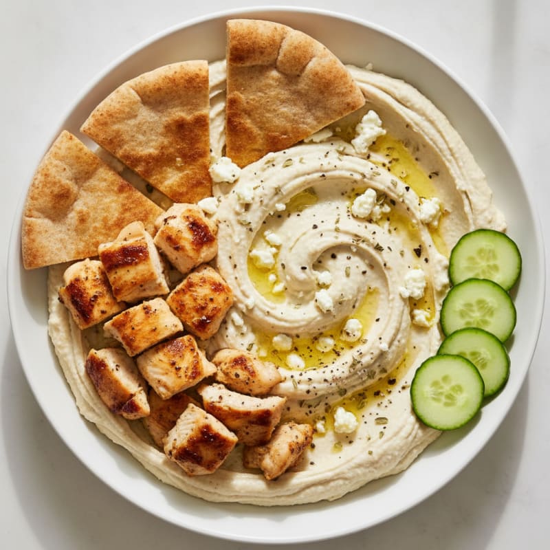 Whipped Feta Hummus with Toasted Pita