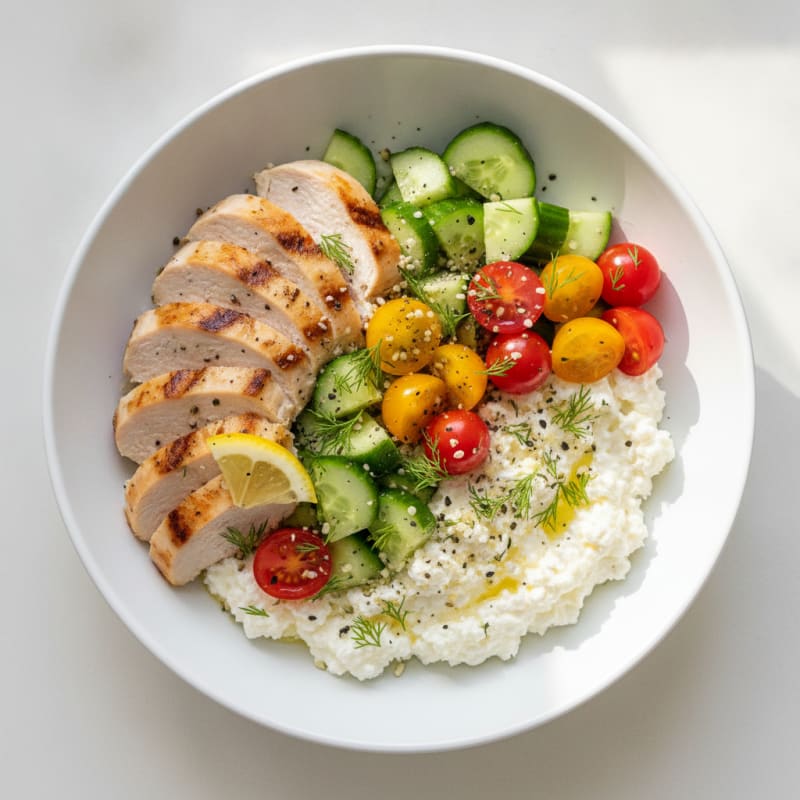 Fresh Cottage Cheese Savory Breakfast Bowl