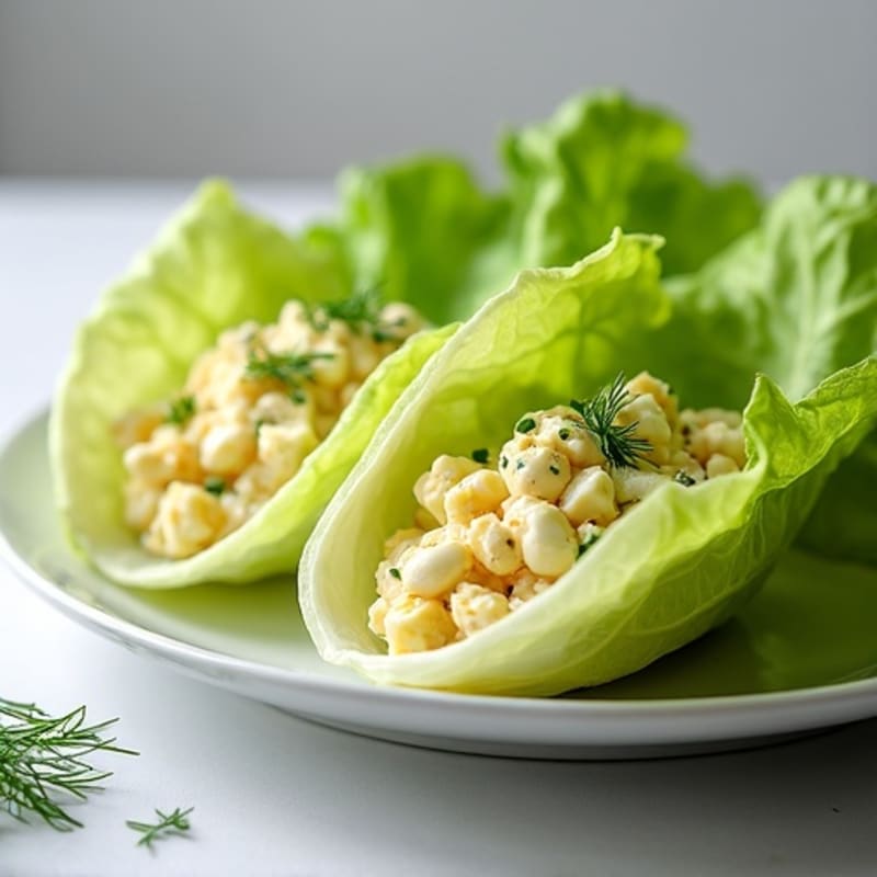 Creamy Dill Egg Salad Lettuce Wraps