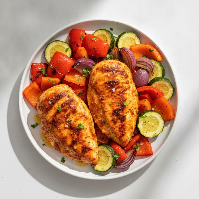 Spicy Harissa Chicken with Roasted Vegetables
