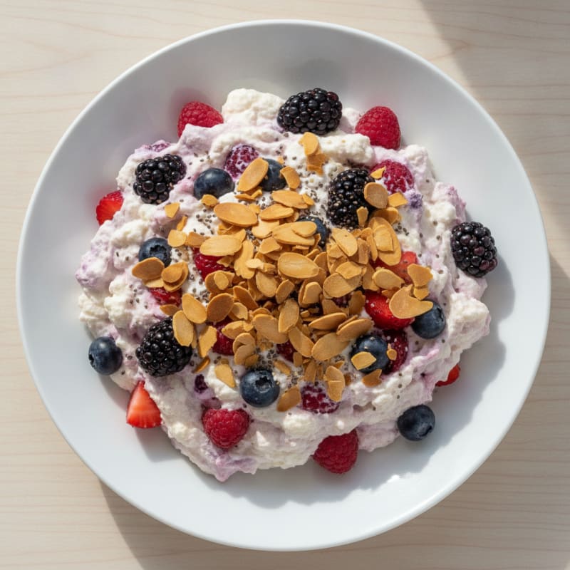 Silky Greek Yogurt Protein Mousse with Mixed Berries