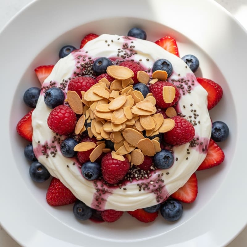 Greek Yogurt Protein Parfait with Mixed Berries