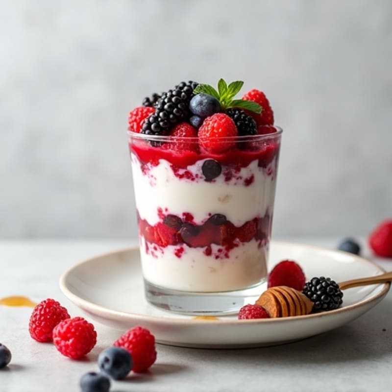 Creamy Cottage Cheese and Mixed Berry Protein Parfait