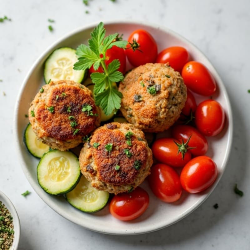 Herb-Seasoned Turkey Meatballs with Roasted Vegetables
