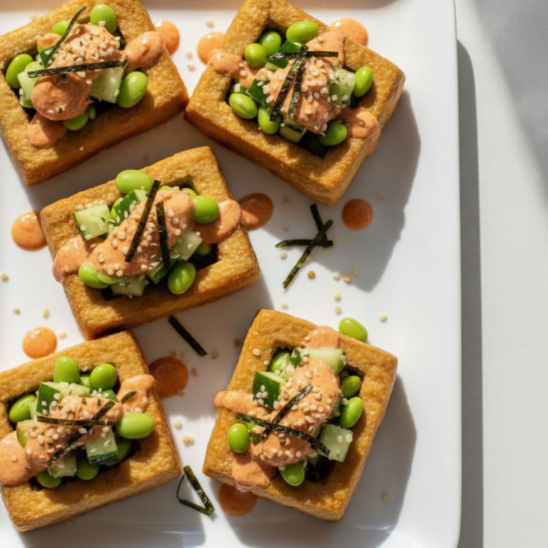 Pan-Seared Tofu Sushi Boats