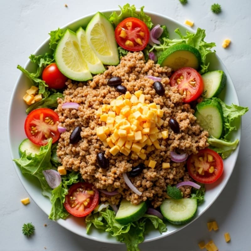 Lean Ground Turkey Taco Salad with Fresh Veggies
