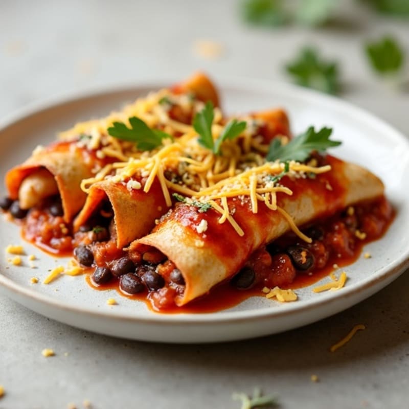 Baked Chili Chicken and Black Bean Enchiladas