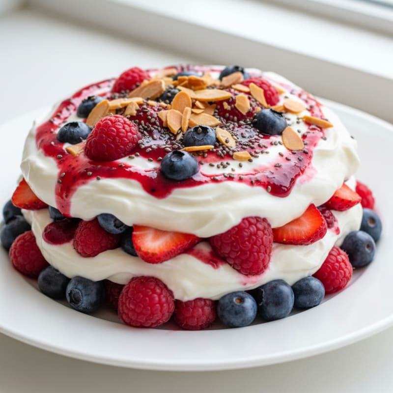 Greek Yogurt Protein Parfait with Mixed Berries