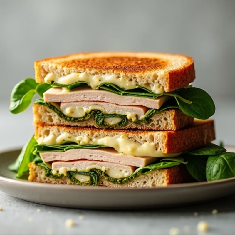 Crispy Turkey Pesto Panini