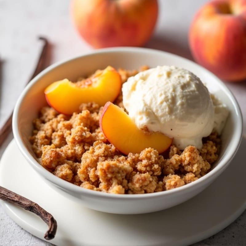 Fresh Peach Oat Crumble with Vanilla Bean