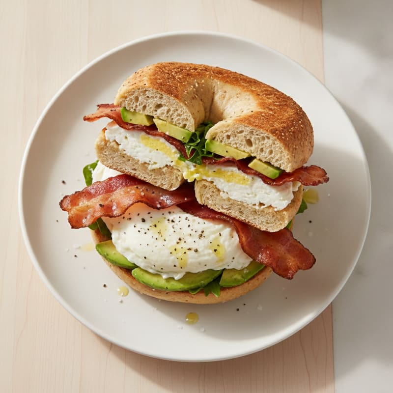Turkey Bacon Avocado Protein Bagel