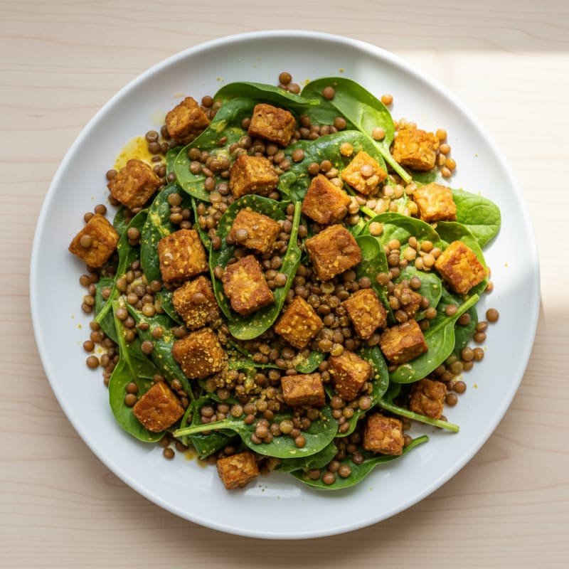 Crispy Tempeh and Lentil Power Salad