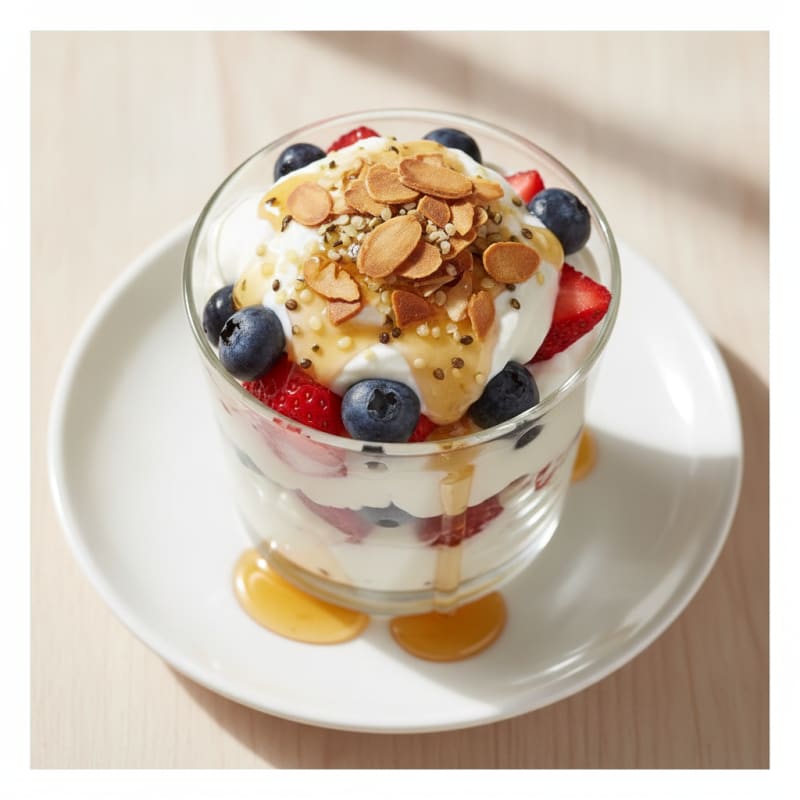 Greek Yogurt Parfait with Berries and Almond Crunch
