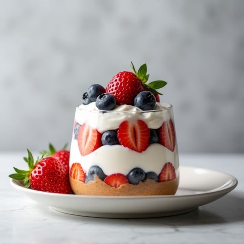 Greek Yogurt Protein Parfait with Almond Butter and Berries