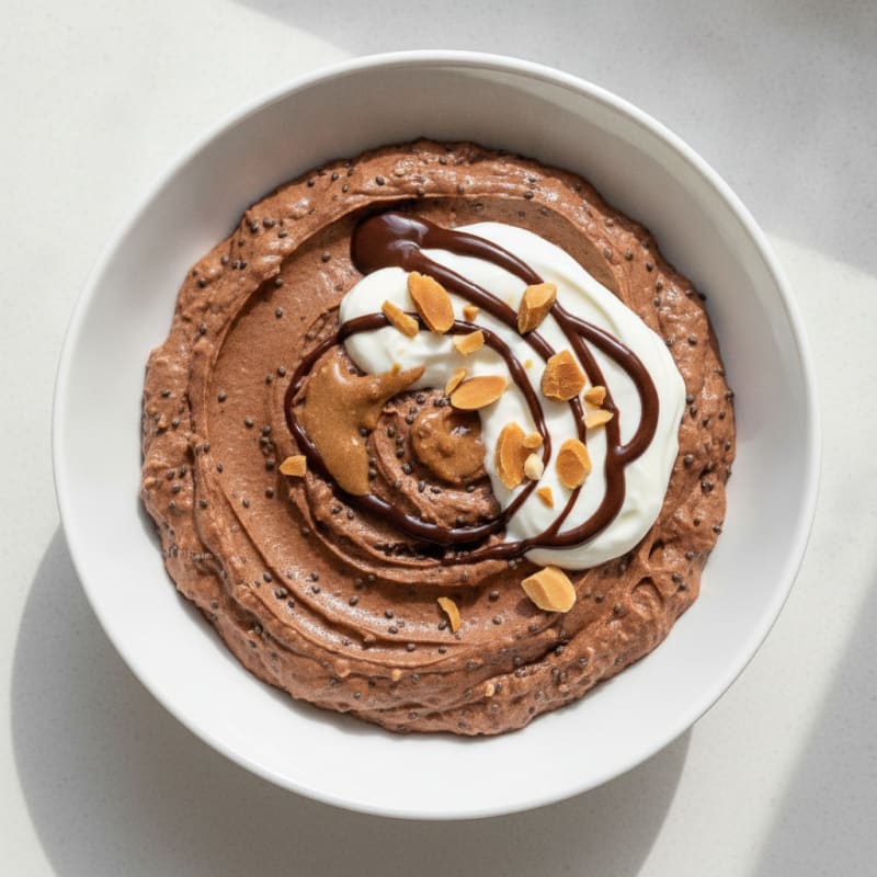 Greek Yogurt Protein Mousse with Cocoa and Chia