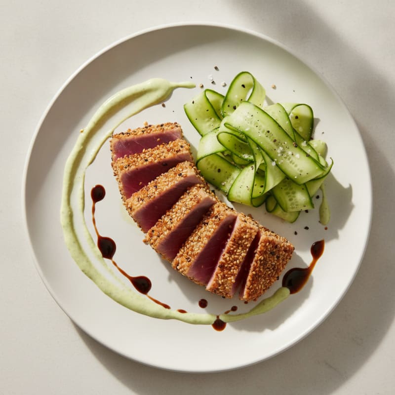 Pan-Seared Ahi Tuna with Wasabi Aioli