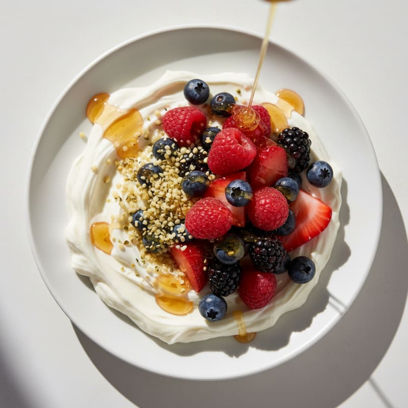 Silky Greek Yogurt Protein Bowl with Mixed Berries
