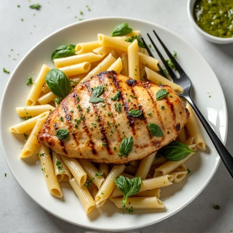 Chicken with Creamy Pesto and Whole Wheat Pasta