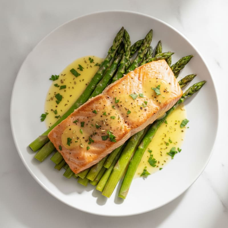 Lemon Herb Baked Salmon with Asparagus