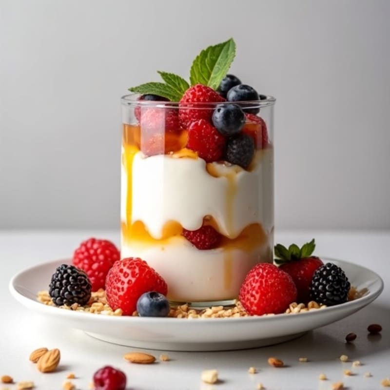 Silky Greek Yogurt Protein Parfait with Berries
