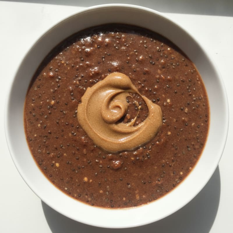Silky Chocolate Protein Pudding with Chia Seeds