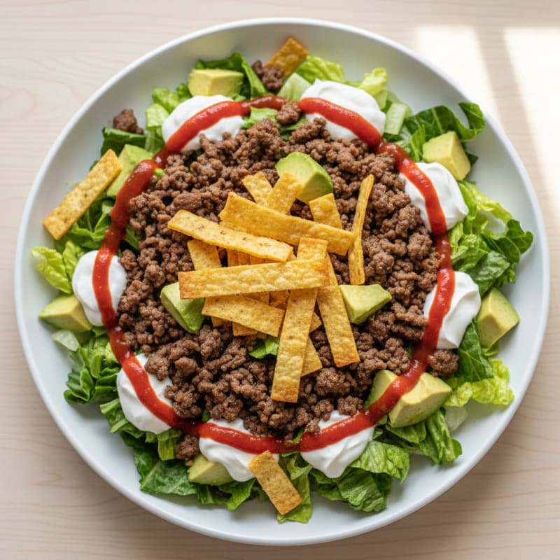 Crispy Ground Beef Taco Salad