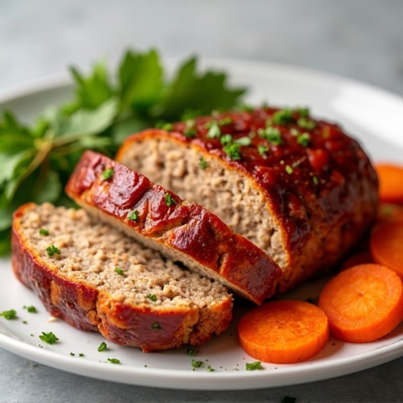 Savory Lean Turkey Meatloaf with Roasted Carrots