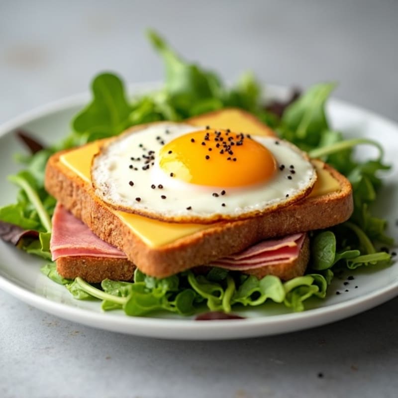 Lean Ham and Swiss Open-Face Melt with Fresh Greens
