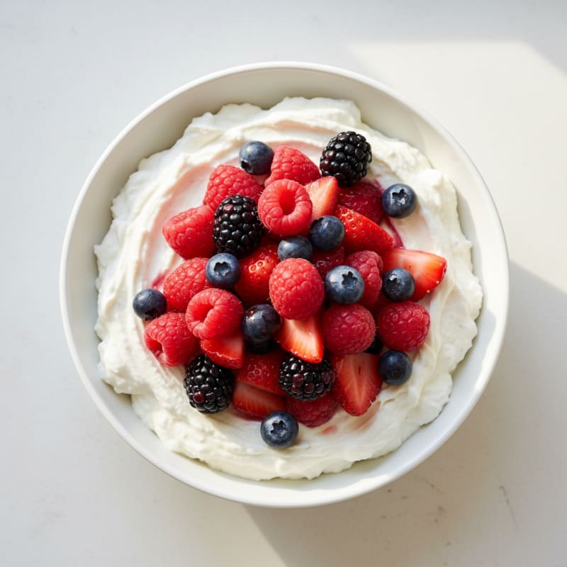 Silky Greek Yogurt Protein Pudding with Berries